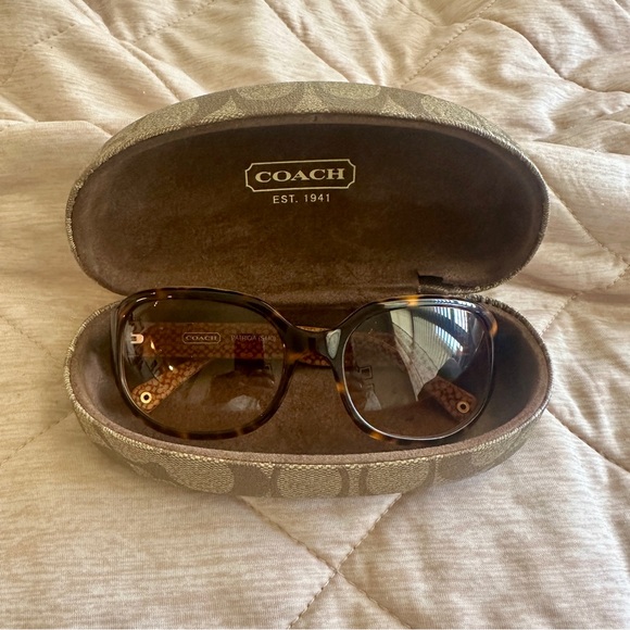Coach Sunglasses Tortoise COACH® Outlet Narrow Oval Sunglasses